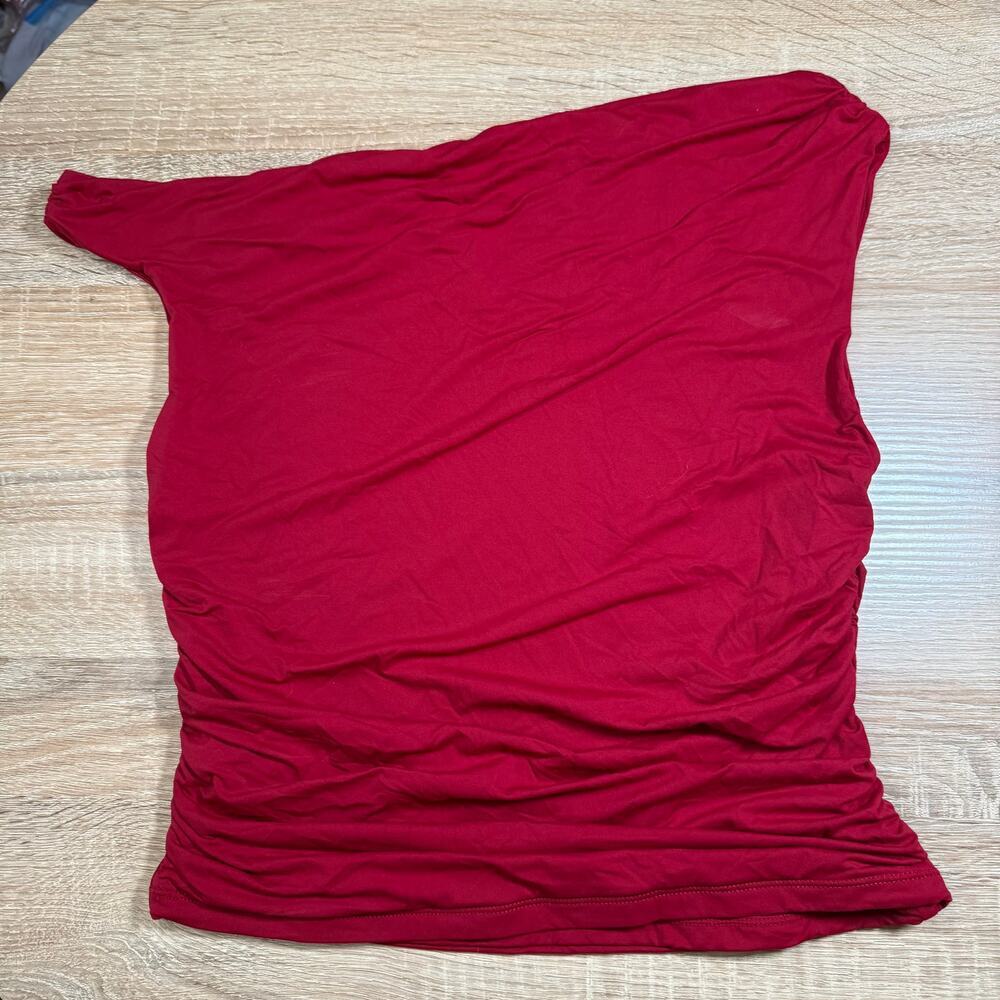 Suuksess Buttery Soft Side Ruched Tank Top red size small womens